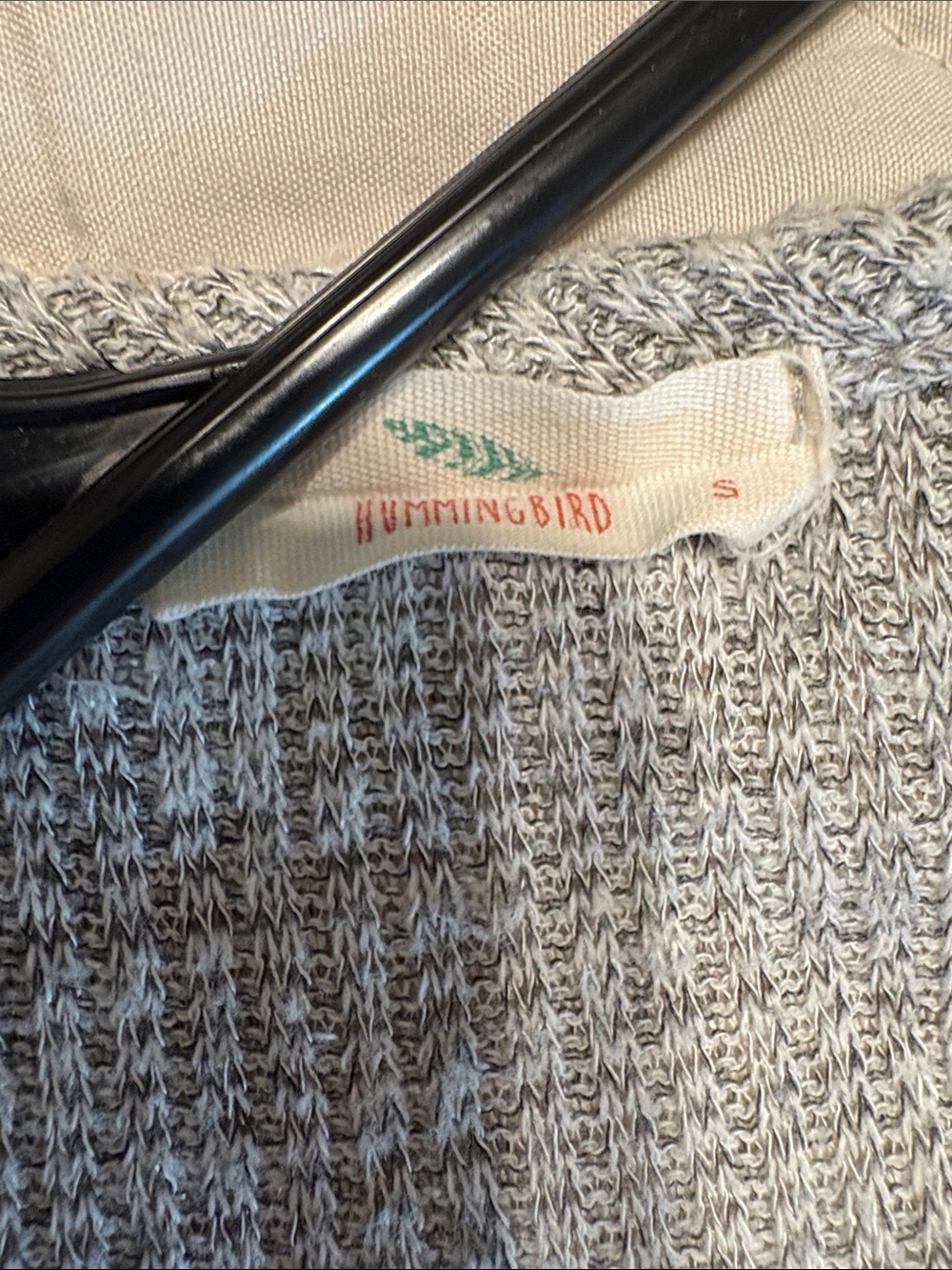 Hummingbird Light Gray Ribbed Knit Tank Top - Picture 3 of 3
